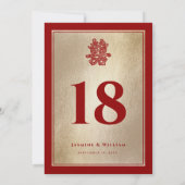 Chinesische Hochzeitsstiftung mit Papierschnitt Einladung (Rückseite)