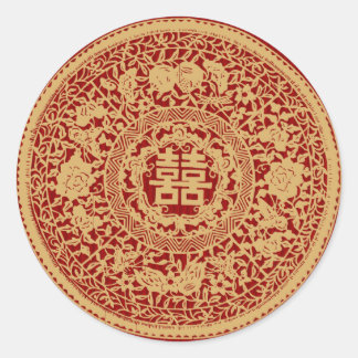 Chinesische Hochzeitsticker Runder Aufkleber