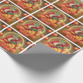 Chinesische Holzschlange Geschenkpapier (Ecke)