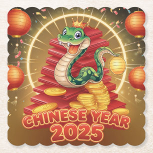 Chinesische Holzschlange Untersetzer