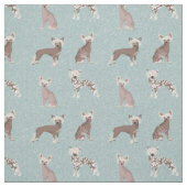 Chinesische Hunde hellblau Stoff (Muster)