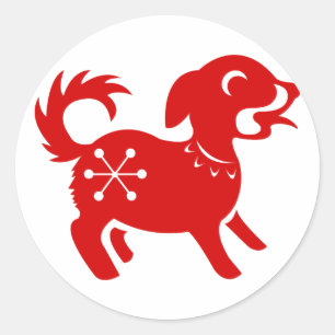 CHINESISCHE ILLUSTRATION DES RUNDER AUFKLEBER