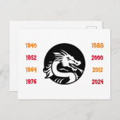 Chinesische Jahre des Drachen 1940 bis 2024 Postkarte (Vorne/Hinten)
