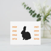 Chinesische Jahre des Kaninchens 1939 bis 2023 Postkarte (Stehend Vorderseite)