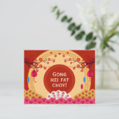 Chinesische Jahresläufe und Blüten Postkarte (Stehend Vorderseite)