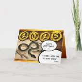 Chinesische Jahresschlange 2025 Zodiac Birthday HG Karte (Vorderseite)