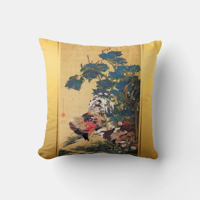 Chinesische japanische Kunst Pillow1 des Kissen (Vorderseite)