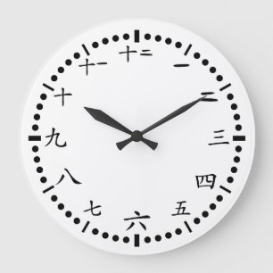Chinesische japanische Zahlen weißer Hintergrund Große Wanduhr