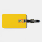 Chinesische Junk segelt bei Sonnenaufgang Orange u Gepäckanhänger (Rückseite horizontal)