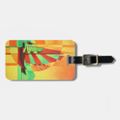 Chinesische Junks segeln in kubistischer Geo Art a Gepäckanhänger (Vorderseite horizontal)