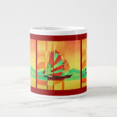 Chinesische Junks segeln in kubistischer Geo Art a Jumbo-Tasse (Vorderseite)