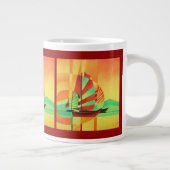 Chinesische Junks segeln in kubistischer Geo Art a Jumbo-Tasse (Rechts)