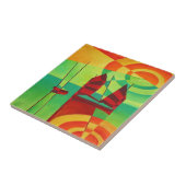 Chinesische Junks über das Wasser der kubistischen Fliese (Seite)