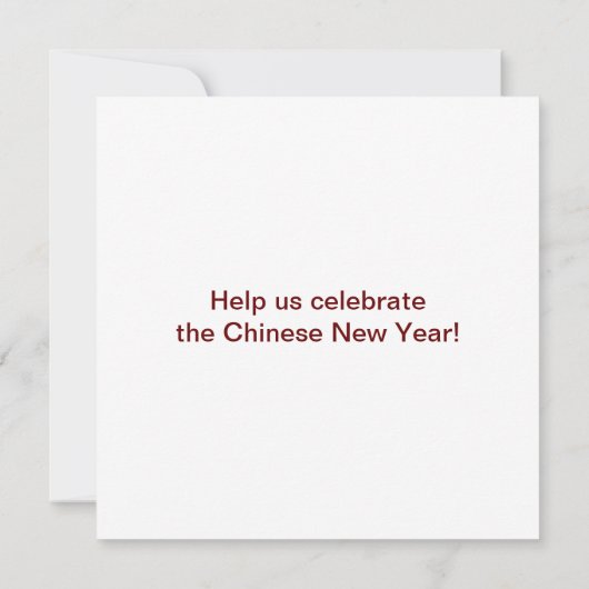 Chinesische Kalligrafie für Dragon auf dem Roten B Einladung (Rückseite)