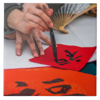 Chinesische Kalligraphie-Demonstrations-Keramik