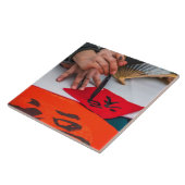 Chinesische Kalligraphie-Demonstrations-Keramik Fliese (Seite)