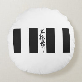 Chinesische Kalligraphie Tai Chi Tanz in Schwarz/W Rundes Kissen