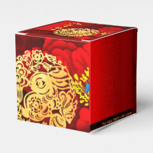Chinesische Kaninchen-Papier-schneiden Peonies Neu Geschenkschachtel