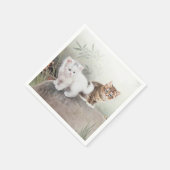 Chinesische Katze Art Two Kittens Serviette (Ecke)