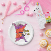 Chinesische Katze - Hintergrundfarbe Pappteller (Party)