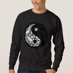 Chinesische Katzen Yin Yang Symbol Katze Sweatshirt