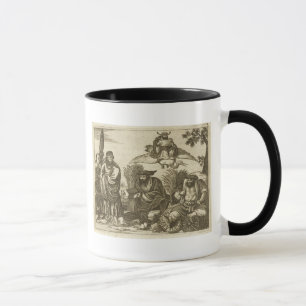 Chinesische Kaufleute, die Wahrsager zu en Tasse