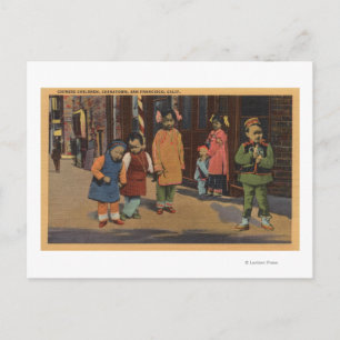 Chinesische Kinder in Chinatown - San Francisco, C Postkarte