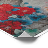 Chinesische Krane und Bambus mit Zitat Poster (Ecke)