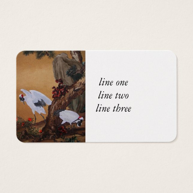 Chinesische Krane unter Kiefern (Vorderseite)