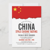 Chinesische Küche | Party Flag Weißer Einladung (Vorderseite)