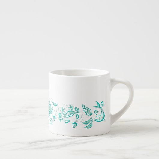 Chinesische Küche Tinte Zeichnend Espresso oder Te Espressotasse (Rechts)