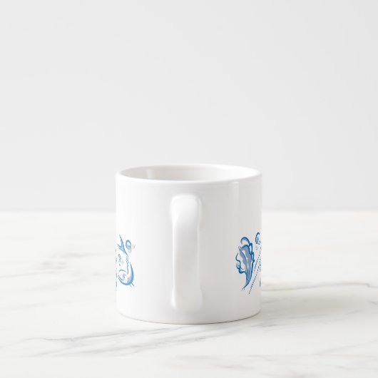 Chinesische Küche Tinte Zeichnend Espresso oder Te Espressotasse (Rückseite)