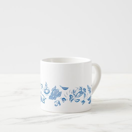 Chinesische Küche Tinte Zeichnend Espresso oder Te Espressotasse (Vorderseite Rechts)