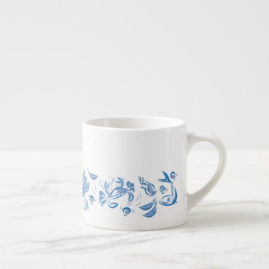 Chinesische Küche Tinte Zeichnend Espresso oder Te Espressotasse (Rechts)