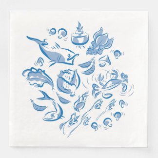 Chinesische Küche Tinte Zeichnend Papier Napkin Serviette