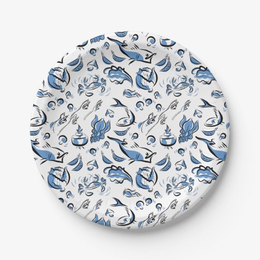 Chinesische Küche Tinte Zeichnend Papier Teller (Vorderseite)