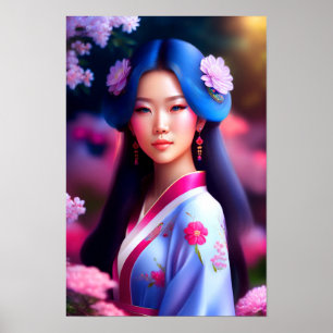 Chinesische Lady Poster