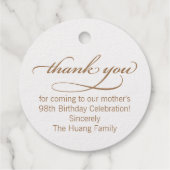 Chinesische "Langlebigkeit" Geburtstag (bis 99 Jah Geschenkanhänger (Rückseite)