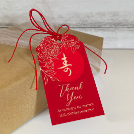 Chinesische "Langlebigkeit" Geburtstag Ranunculus Geschenkanhänger