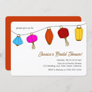 Chinesische Lantern Bridal Dusche Einladungen