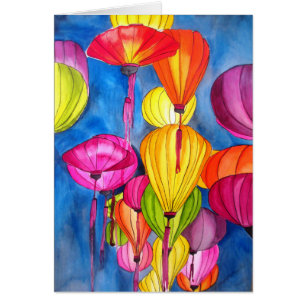 Chinesische Lanterns Aquarellkunst