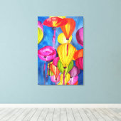 Chinesische Lanterns Aquarellkunst Leinwanddruck (Insitu (Holzboden))