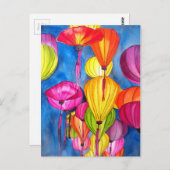 Chinesische Lanterns Aquarellkunst Postkarte (Vorne/Hinten)