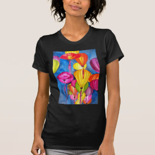 Chinesische Lanterns Aquarellkunst T-Shirt