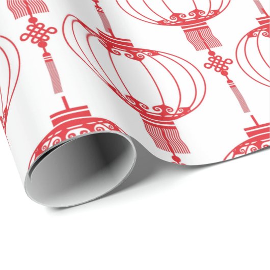 Chinesische Lanterns Geschenkpapier (Rolleneckpunkt)