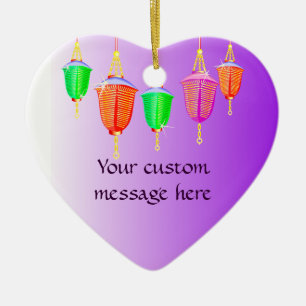 Chinesische Lanterns-Ornament Keramikornament