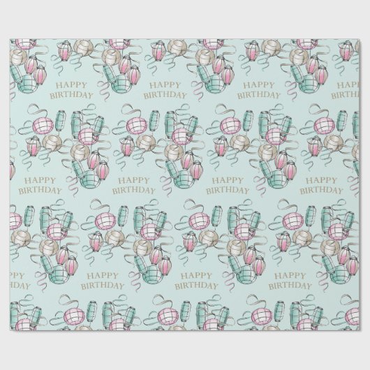 Chinesische Laterne & Ribbon Geschenkpapier (Flach)