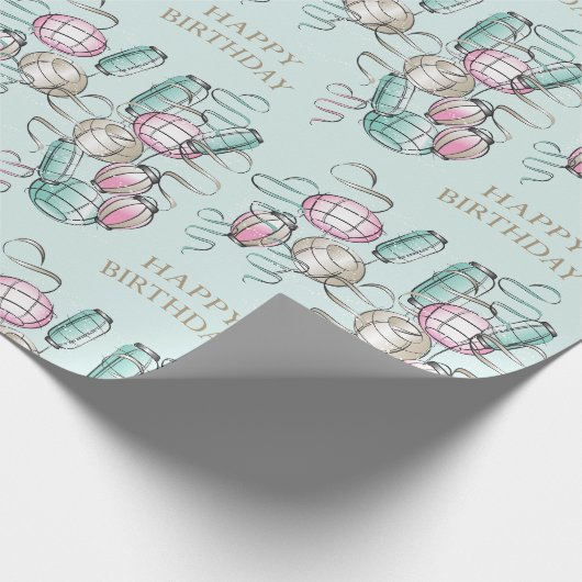 Chinesische Laterne & Ribbon Geschenkpapier (Ecke)