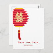 Chinesische Laterne und doppeltes Glück Save the D Postkarte (Vorne/Hinten)