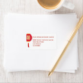 Chinesische Laterne und Hochzeit des doppelten Glü Adressaufkleber (Insitu)